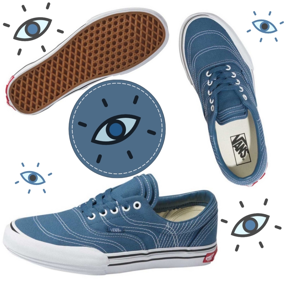 👁️👁️👁️Vans Era 3ra Vision Voyage Navy White Stitching Black Stripe